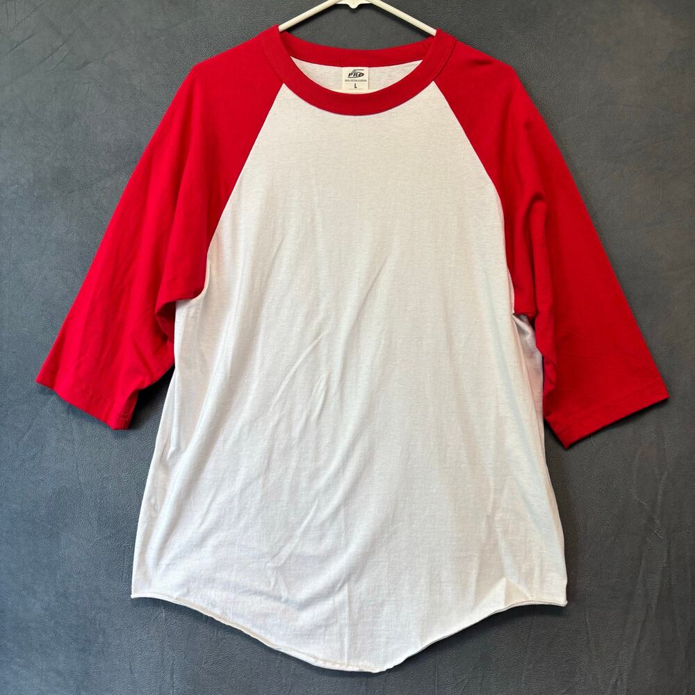 Deadstock Pro 5 Raglan T-shirt USA Fabric New Without Tags Mens Large Red Blank